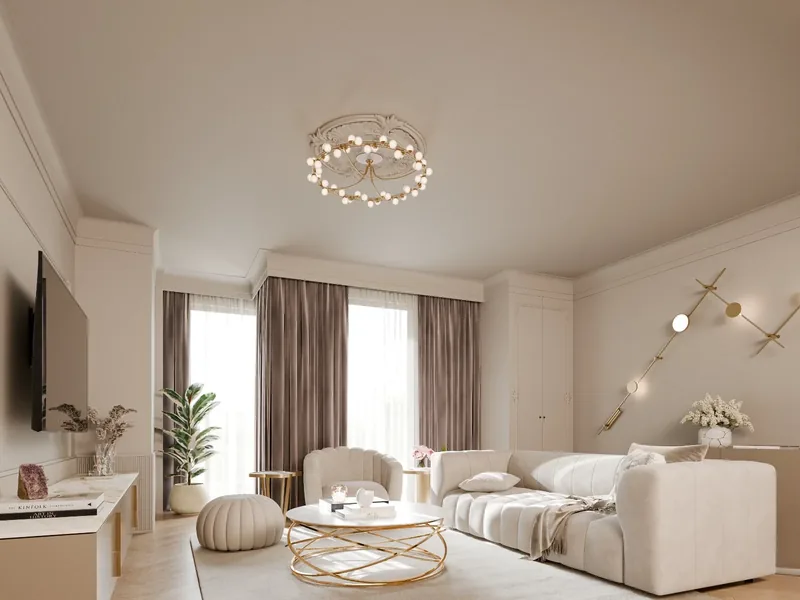 Living cu candelabru